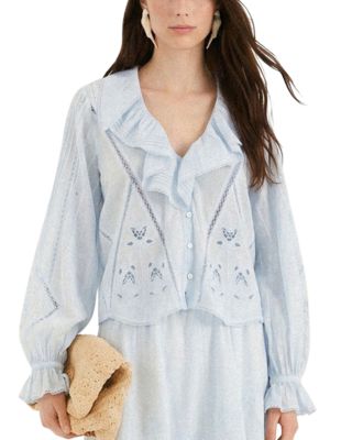Cotton Ruffled Pirate Blouse