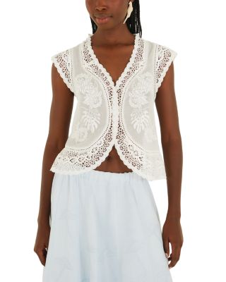 Cotton V Neck Lace Blouse