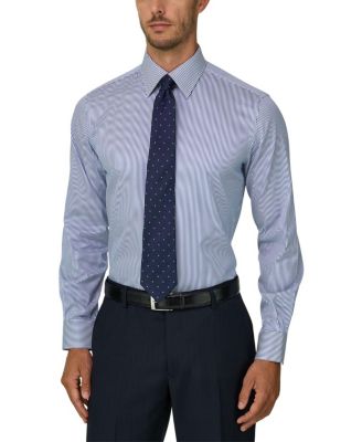 Boggi Milano Cotton Twill Striped Regular Fit Shirt