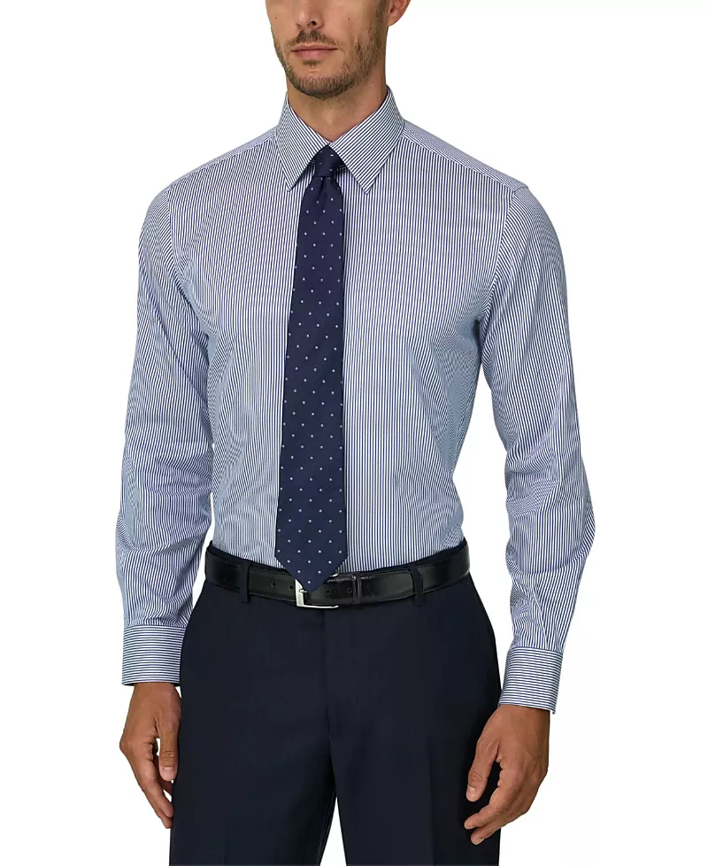 Boggi Milano Cotton Twill Striped Regular Fit Shirt