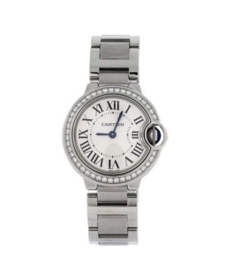  Ballon Bleu de Cartier Quartz Watch in Stainless Steel with Diamond Bezel 28mm