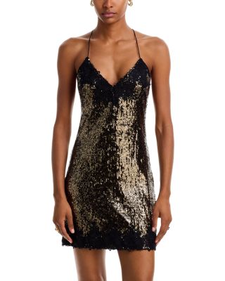 Cella Sequin & Lace Mini Dress