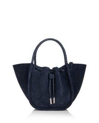 Ruched Suede Tote
