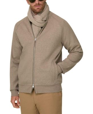Boggi Milano Scuba Cotton Blend Melange Full-Zip Sweatshirt
