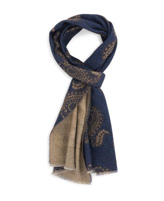  Macro Paisley Print Wool Scarf