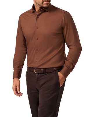 Cotton Solid Texture Knit Sport Shirt