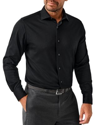 David Donahue Cotton Solid Knit Sport Shirt