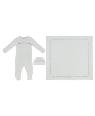  Unisex Mon Bebe D'Amour Footie, Hat & Blanket Set - Baby