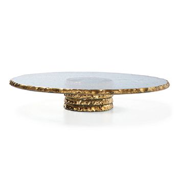 Annieglass - Edgey Platinum Pedestal Cake Plate