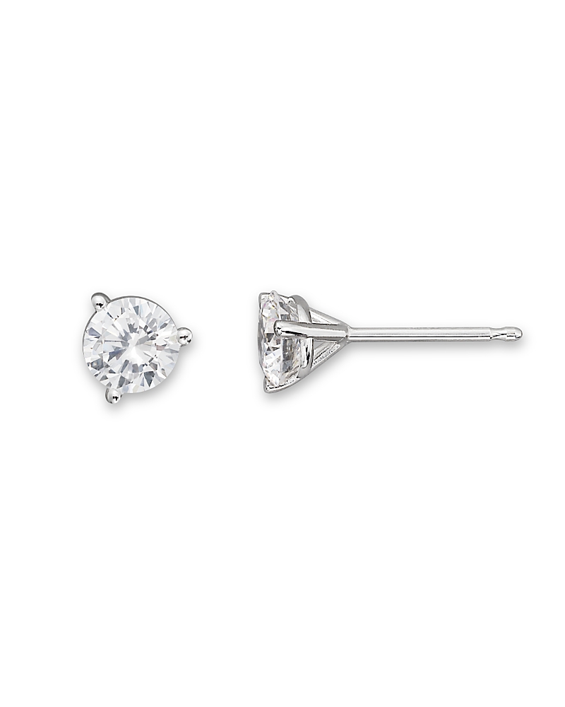 Certified Diamond Stud Earrings in 18K White Gold, 1.50 tcw