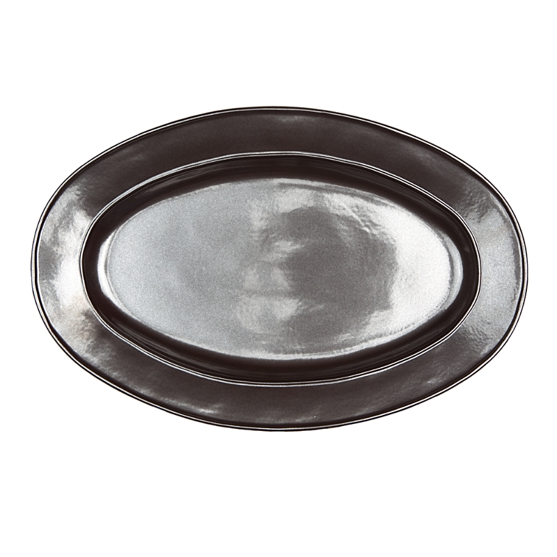 Juliska Pewter Stoneware 15 Oval Platter In Pewter