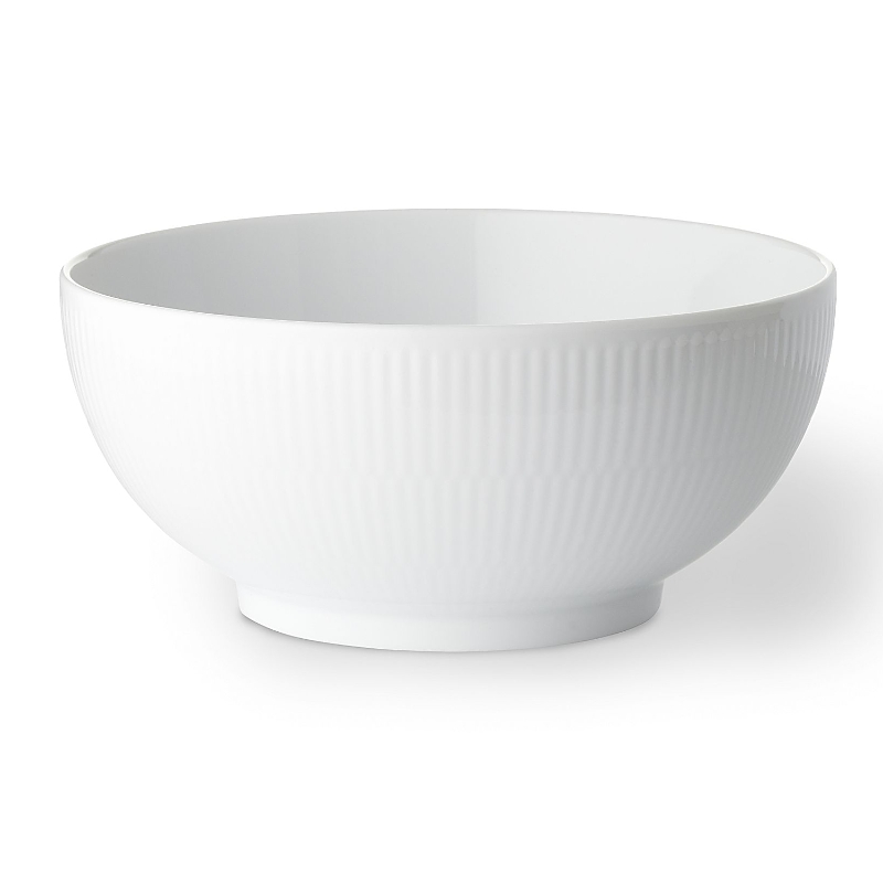 Royal Copenhagen White Fluted Plain 8 Serving Bowl In White