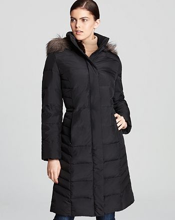 Calvin Klein Coat with Faux Fur Hood | Bloomingdale's