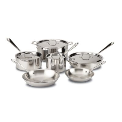 All-Clad - D3 Stainless Steel 3-Ply Bonded 10-Piece Cookware Set