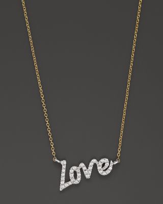 Meira T Diamond Love Necklace, 16 