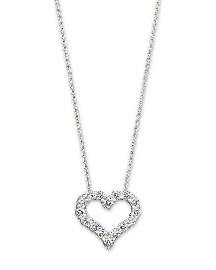 Bloomingdale's Diamond Heart Pendant Necklace In 14k White Gold, 0.25 Ct. T.w. - 100% Exclusive