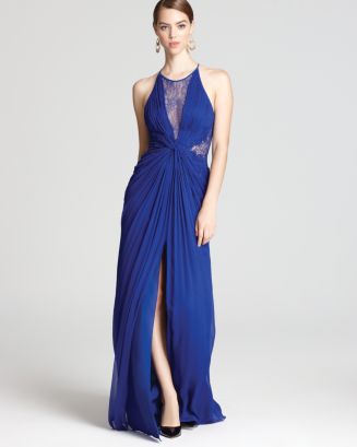 BCBGMAXAZRIA Gown - Maxine Sleeveless Lace Inset | Bloomingdale's