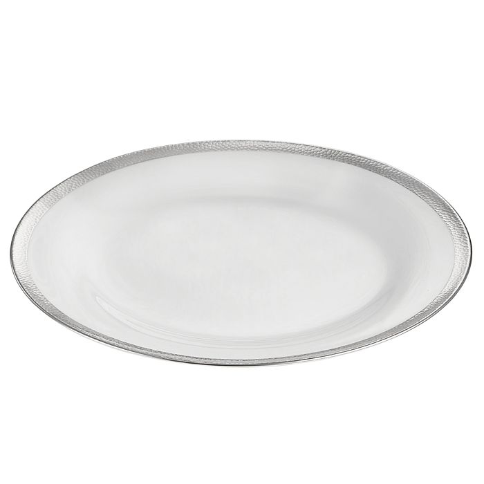 Shop Michael Aram Silversmith Dinner Plate In White And Platinum
