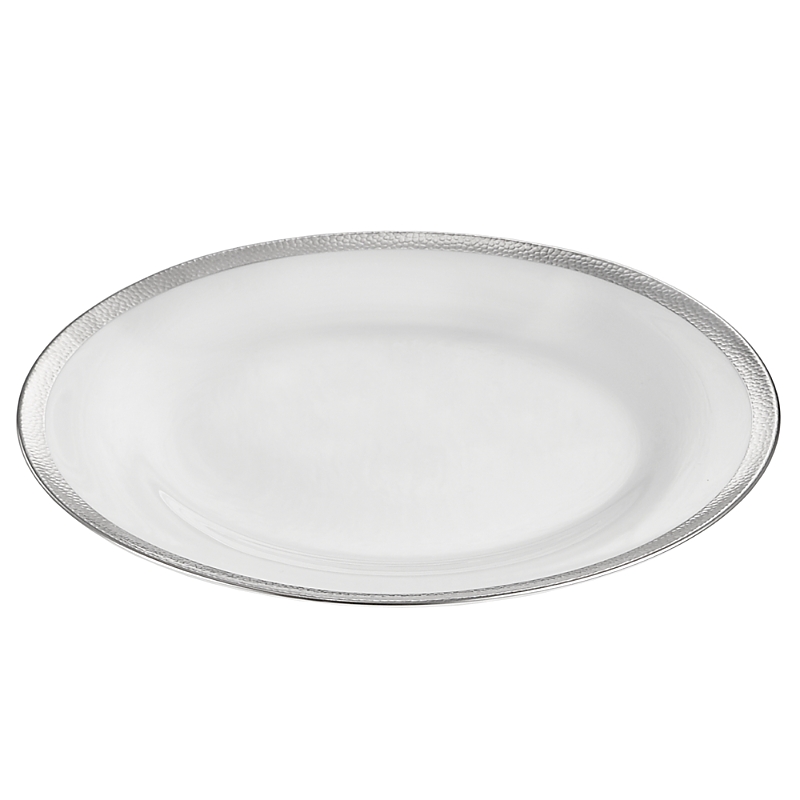 Michael Aram Silversmith Dinner Plate In White And Platinum