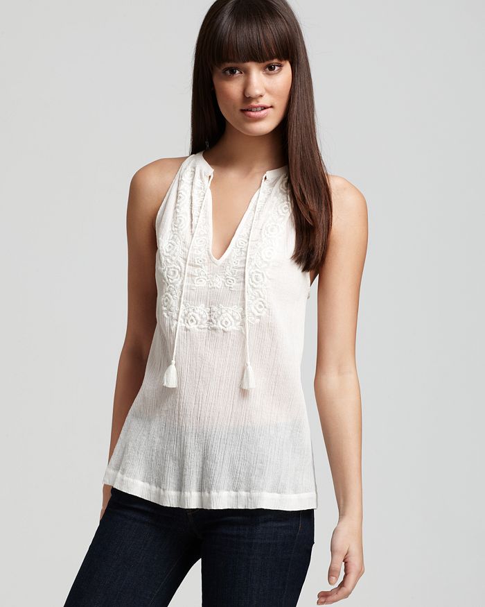 Joie Tank Chutney Embroidered Gauze Bloomingdale s