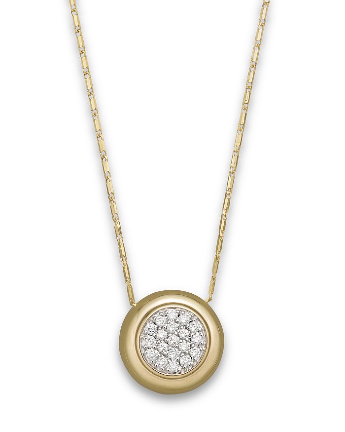 Bloomingdale's Diamond Pavé Pendant Necklace In 14k Yellow Gold, 0.25 Ct. T.w. - 100% Exclusive In Yellow Gold/white Diamonds
