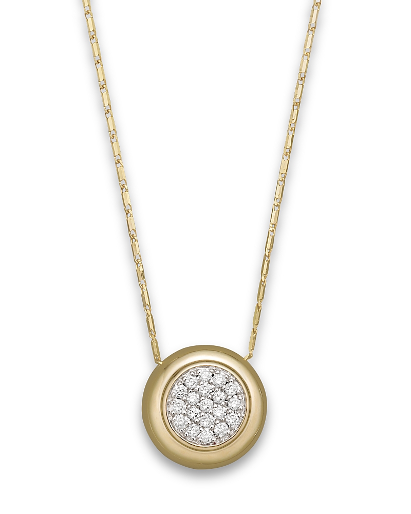 Diamond Pave Pendant Necklace in 14K Yellow Gold, 0.25 tcw