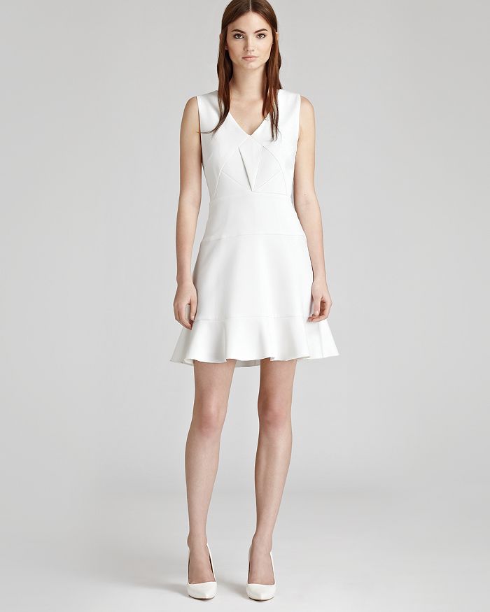 REISS Dress - Lola Quilted Fit & Flare | Bloomingdale's