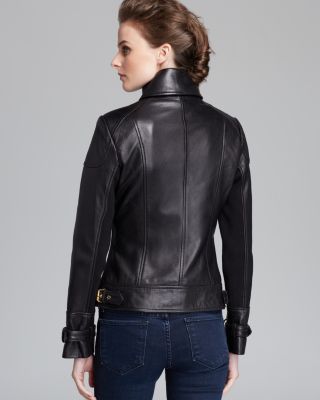 Via Spiga Jacket Ruched Side Leather Bloomingdale's