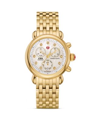 MICHELE CSX Gold Diamond Dial Watch Head, 36mm Bloomingdale's