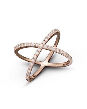 Diamond X Band in 14K Rose Gold,.40 ct. t.w.