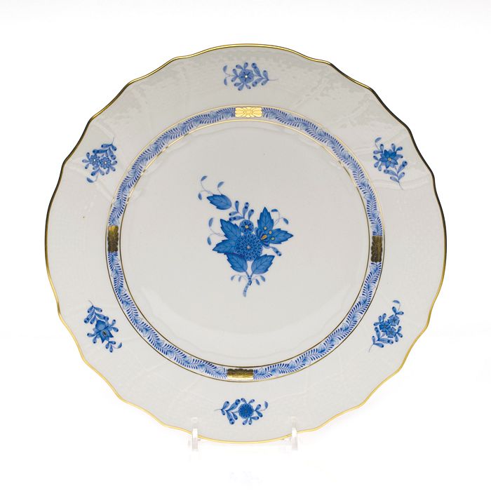 Herend Chinese Bouquet Dinner Plate In Blue
