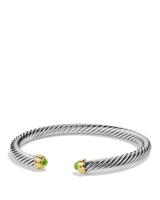 David Yurman - Classic Cable Bracelet in Sterling Silver with 14K Yellow Gold , 5mm