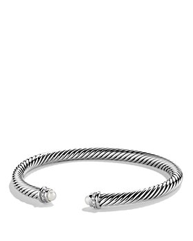 David Yurman - Cable Classics Bracelet with Cultured Freshwater Pearls and Diamonds, 5mm