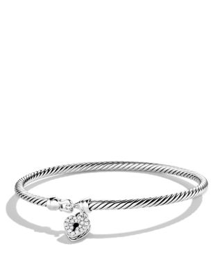 David Yurman Cable Collectibles Heart Lock Bracelet with Diamonds