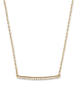 Diamond Mini Bar Necklace in 14K Yellow Gold,.10 ct. t.w.