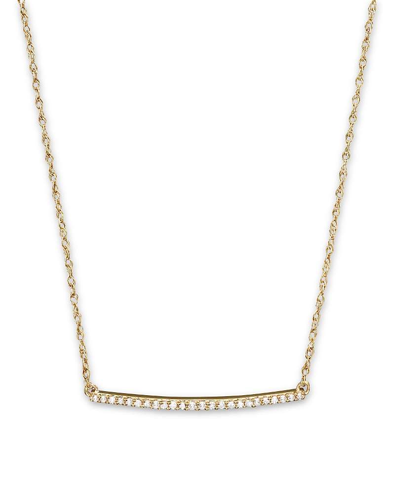 Bloomingdale's Fine Collection Diamond Mini Bar Necklace in 14K Yellow Gold, .10 tcw · OS