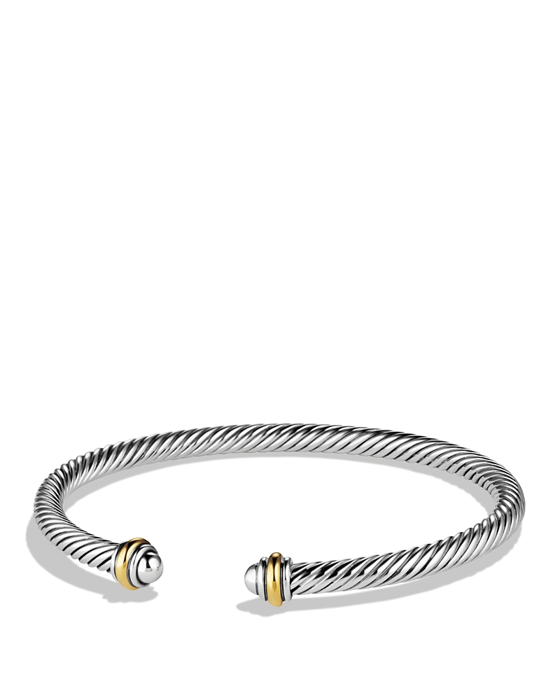 David Yurman Cable Classics Bracelet with 18K Gold, 4mm