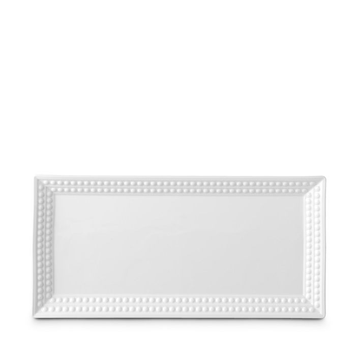 L'Objet Perlee White Rectangular Platter