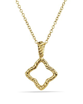 Cable Collectibles Quatrefoil Pendant Necklace with Diamonds in 18K Gold