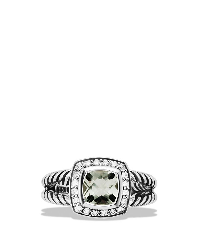 Shop David Yurman Petite Albion Ring With Prasiolite & Diamonds