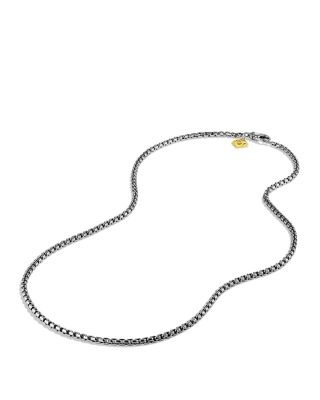 Small Box Chain Necklace with an Accent of 14K Gold 32", 2.7mm