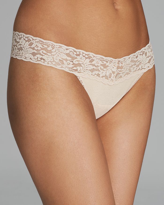 Shop Hanky Panky Cotton With A Conscience Low-rise Thong In Chai