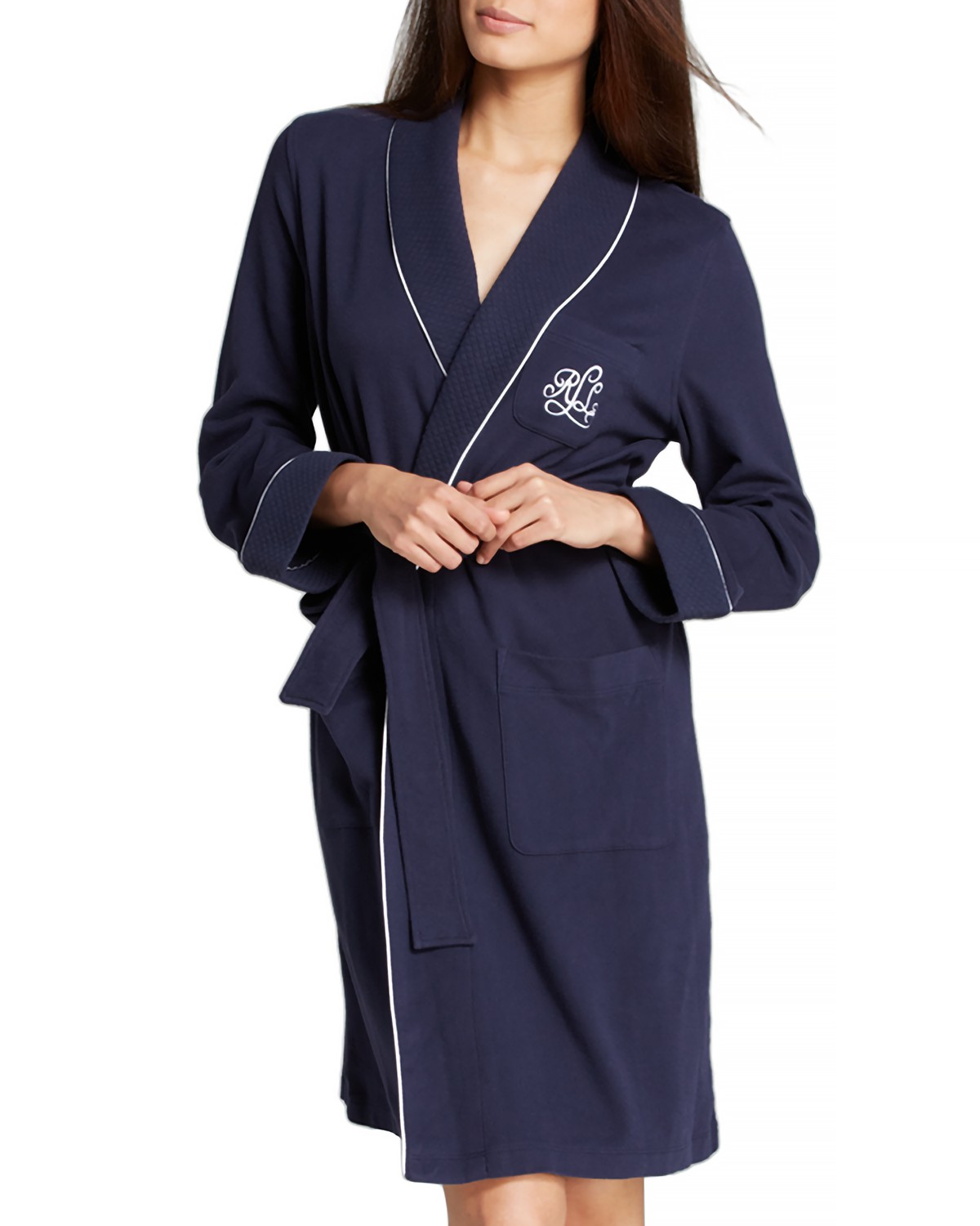 Quilted Collar & Cuffs Short Robe