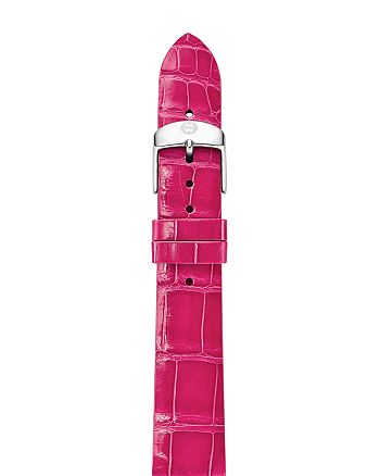 MICHELE - Pink Alligator Watch Strap, 18mm