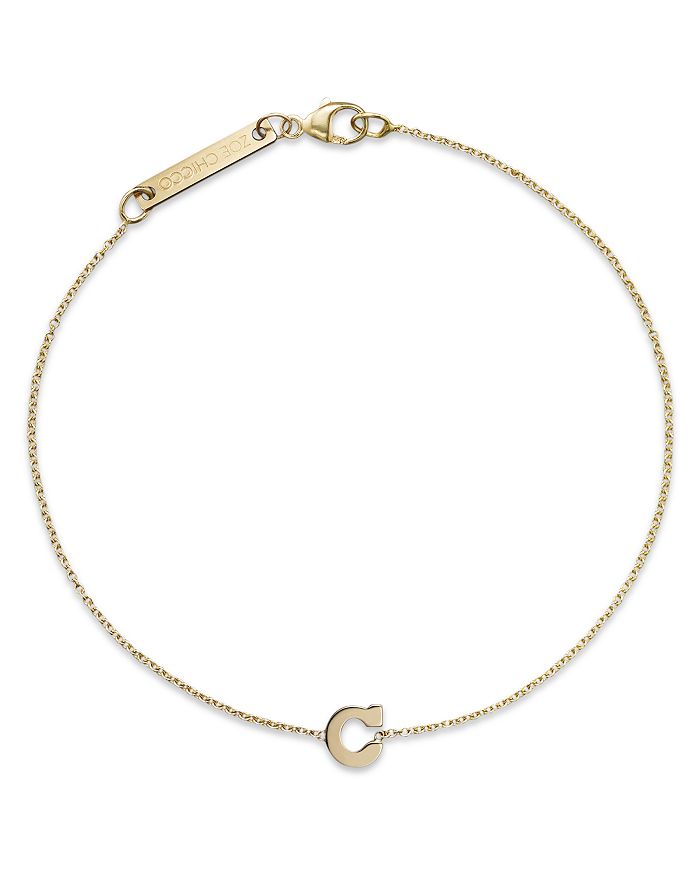 Zoë Chicco 14K Yellow Gold Initial Bracelet | Bloomingdale's