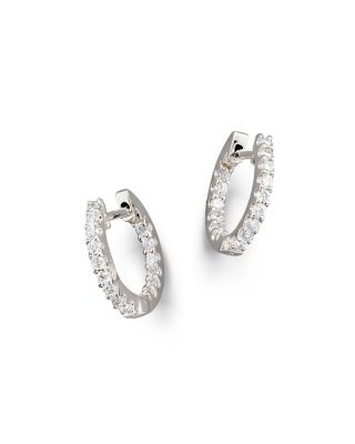 Bloomingdale's Fine Collection - Diamond Inside Out Hoop Earrings in 14K White Gold, 0.30 tcw&nbsp;