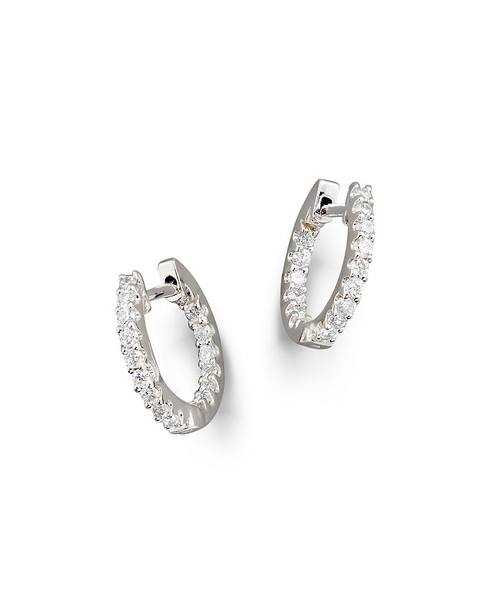 Bloomingdale's Diamond Inside Out Hoop Earrings In 14k White Gold, 0.30 Ct. T.w. - 100% Exclusive
