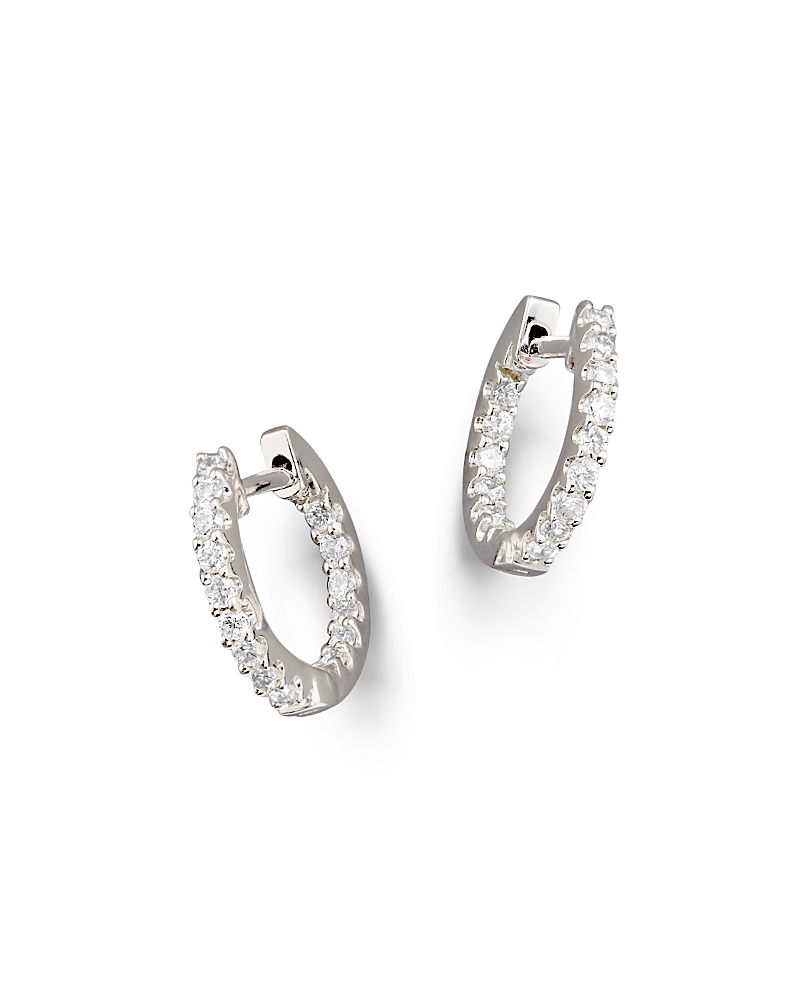Diamond Inside Out Hoop Earrings in 14K White Gold, 0.30 tcw