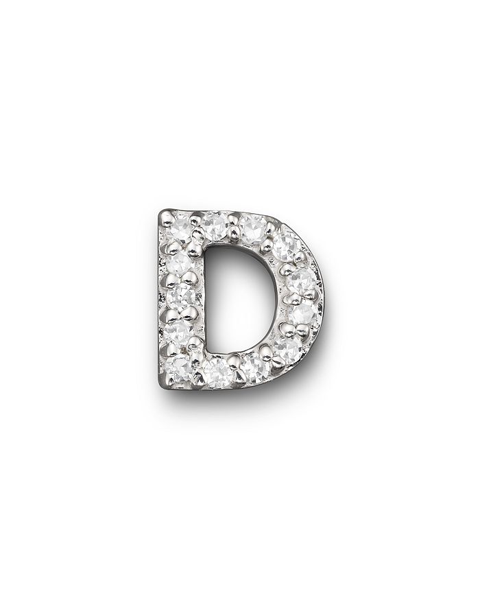 Kc Designs Diamond Initial Stud Earring In 14k White Gold