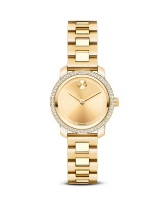 BOLD Yellow Gold Ion-Plated Stainless Steel Watch with Diamonds, 25mm
